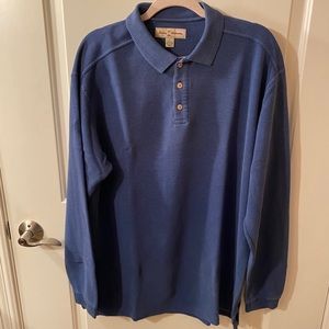 Tommy Bahama Blue Long Sleeve Polo Size L